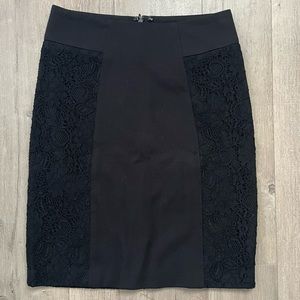 BOGO Stylish BCBG Lace Overlay Black Pencil Skirt